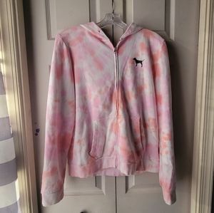 VS PINK Zip Up Tie Dye Hoodie